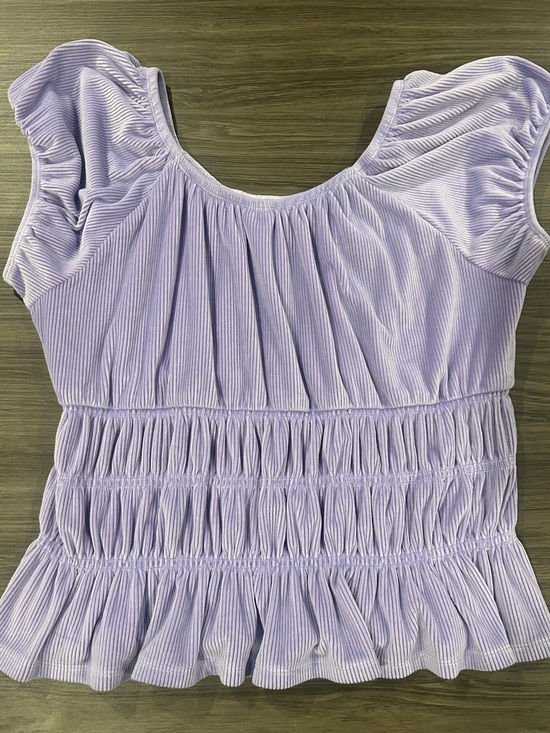 Justice Other - Lilac Smocked Peplum Tween Top